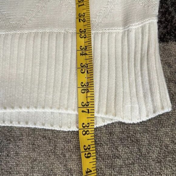 New York & Company Women's Plus Size XXL White Ivory Sweater Dress Pearl Accent - Picture 8 of 9